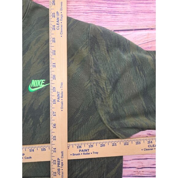 Nike Camouflage Print Hoodie With Neon Green Mens Medium - Picture 7 of 7